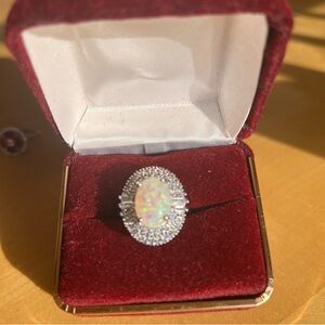 Elegant Silver Opal Ring
